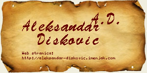 Aleksandar Dišković vizit kartica